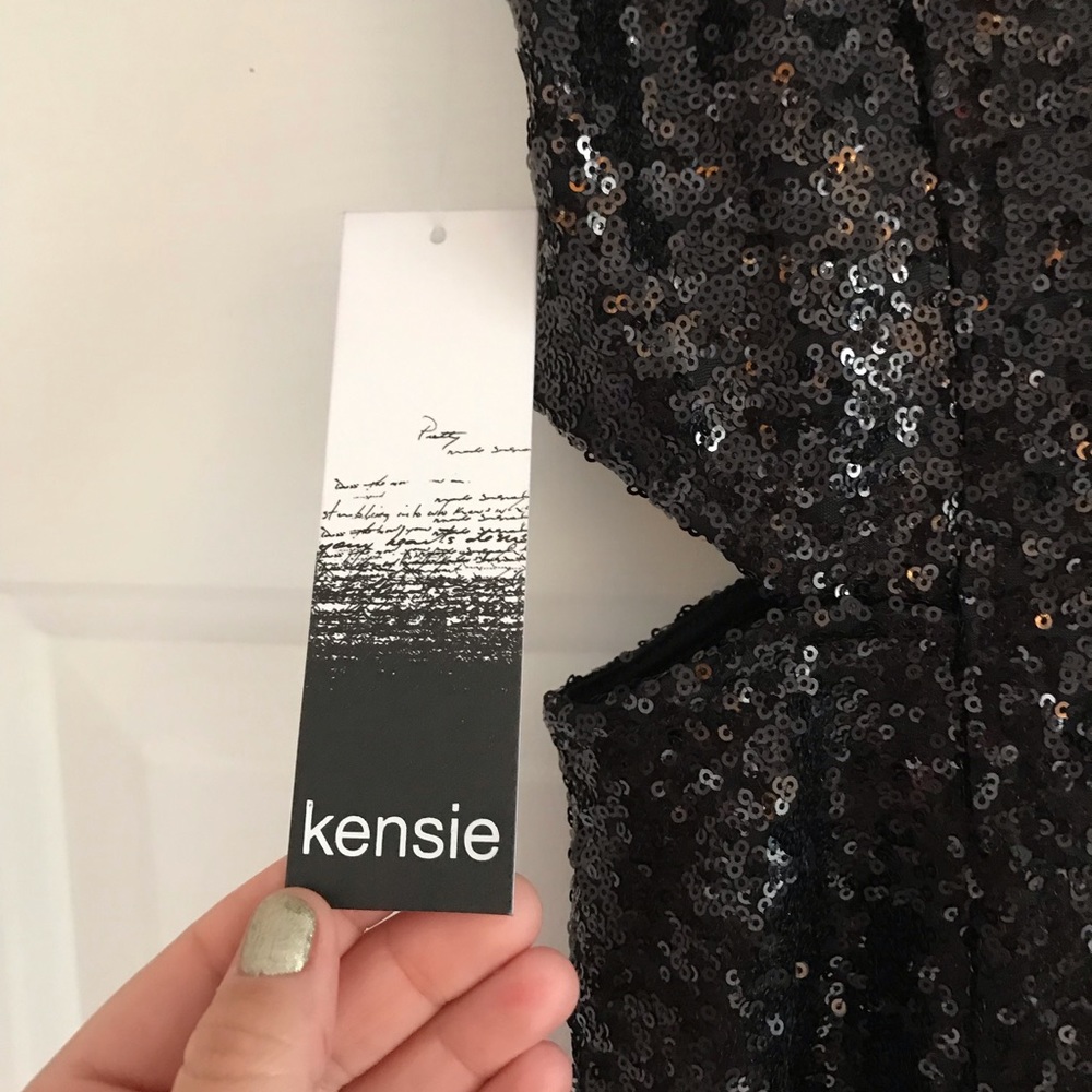 NWT - Kensie Black Sequin Cocktail Dress - Picture 3 of 8